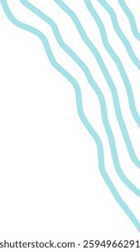 Teal wavy line corner suitable for modern designs, presentations, and web graphics. corner illustration