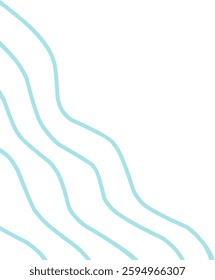 Teal wavy line corner suitable for modern designs, presentations, and web graphics. corner illustration
