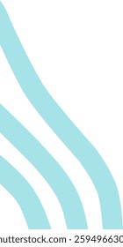 Teal wavy line corner suitable for modern designs, presentations, and web graphics. corner illustration