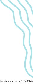 Teal wavy line corner suitable for modern designs, presentations, and web graphics. corner illustration