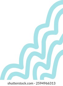 Teal wavy line corner suitable for modern designs, presentations, and web graphics. corner illustration