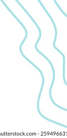 Teal wavy line corner suitable for modern designs, presentations, and web graphics. corner illustration
