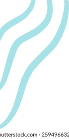 Teal wavy line corner suitable for modern designs, presentations, and web graphics. corner illustration