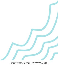 Teal wavy line corner suitable for modern designs, presentations, and web graphics. corner illustration