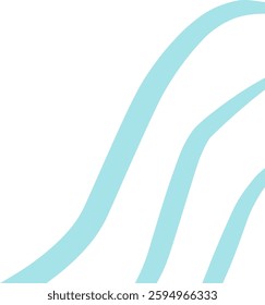 Teal wavy line corner suitable for modern designs, presentations, and web graphics. corner illustration