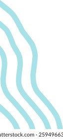 Teal wavy line corner suitable for modern designs, presentations, and web graphics. corner illustration