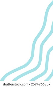 Teal wavy line corner suitable for modern designs, presentations, and web graphics. corner illustration