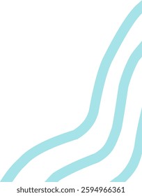 Teal wavy line corner suitable for modern designs, presentations, and web graphics. corner illustration