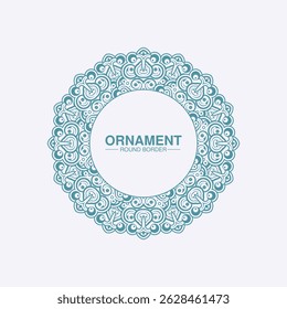 teal and white decorative round ornament