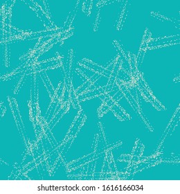 Teal and White Vector seamless check pattern. Allover pattern. Ink grunge grid. Hand drawn seamless check pattern. Graphic background with ethnic tartan. Seamless check pattern background.