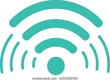 Ícone de conexão sem fio azul-petróleo Design de vetor abstrato para tecnologia de comunicação e rede, gráfico de sinais