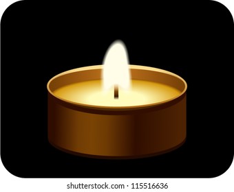 Tealight candle. Vector illustration.