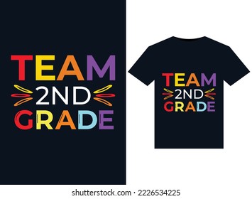 Team 2nd Grade illustrations for print-ready T-Shirts design