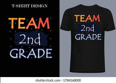 team 2nd-grade t-shirt design. back to school t-shirt design.