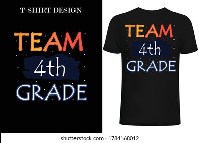 team 4th-grade t-shirt design. back to school t-shirt design.