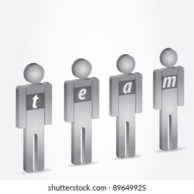 Team - abstract illustration with human figures