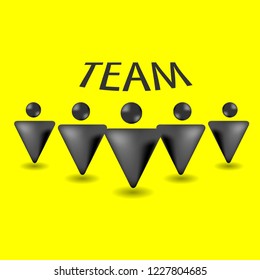 Team of abstract people. Vector illustration. Leadership. 