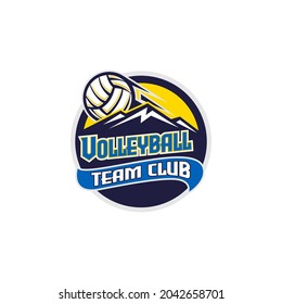 Team Academy Volleyball Logo Template Vector 