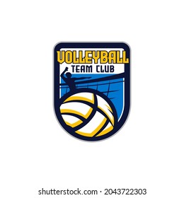 Team Academy Volleyball Logo Template Vector 