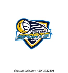 Team Academy Volleyball Logo Template Vector 