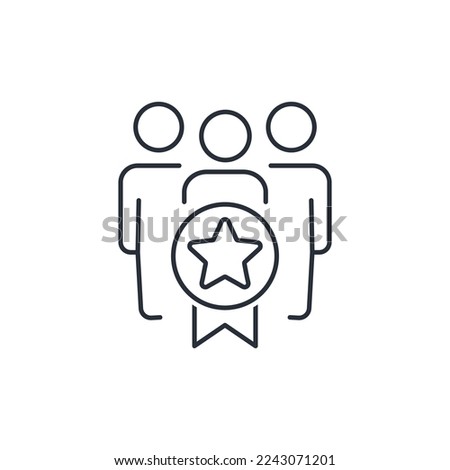 Team achievement. Group award.Vector linear icon isolated on white background.