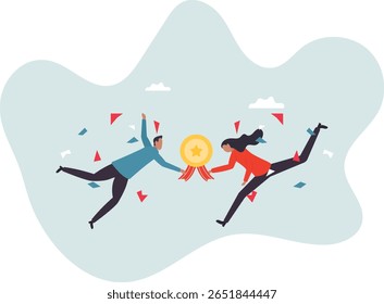 Team achievement, high quality employees, teamwork to help success together, best quality service reward, high performance staffs .people concept.