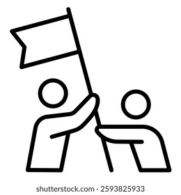 Team Achievement icon line vector illustration