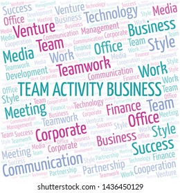 Team Activity Business word cloud. Collage made with text only.