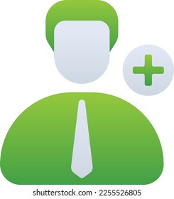 Team Addition business people icon with green duotone style. Add, human, person, plus, social, management, concept. Vector illustration