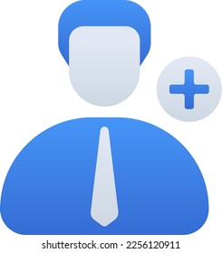 Team Addition business people icon with blue duotone style. Add, human, person, plus, social, management, concept. Vector illustration