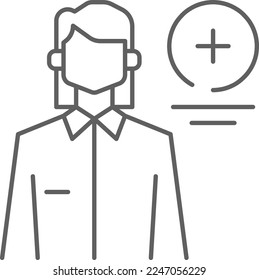 TEAM ADDITION Business people icons with black outline style