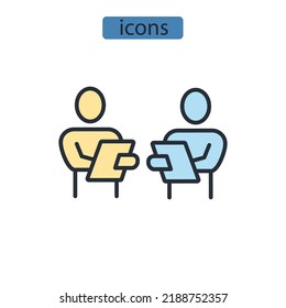team agreement icons  symbol vector elements for infographic web