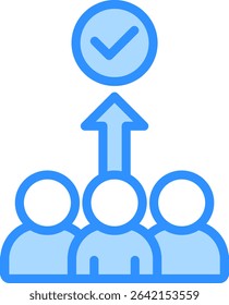 Team Alignment Icon Blue Color Vector Illustration