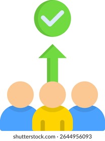 Ilustração plana do vetor do ícone de alinhamento de grupo