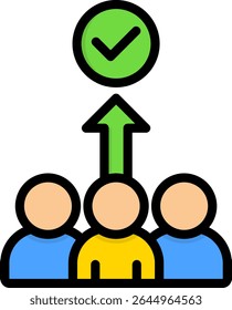 Ilustração do vetor de cor linear do ícone de alinhamento de grupo