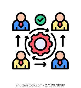 Team Alignment Icon Lineal Color Vector Illustration