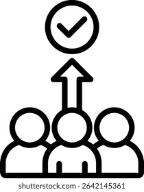Team Alignment Icon Outline Vector Illustration