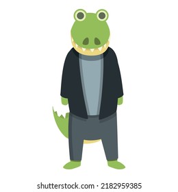 Team alligator icon cartoon vector. Cute animal. Funny animal
