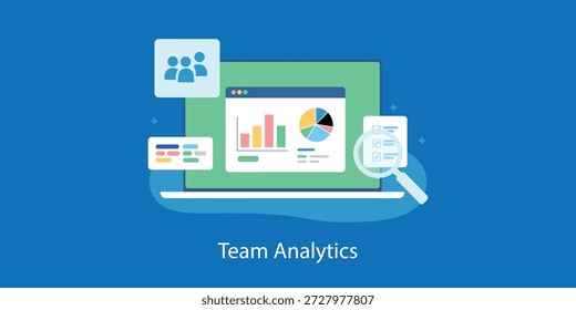 Team Analytics Dashboard and Business Data Analysis Concept Illustration