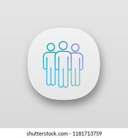 Team app icon. UI/UX user interface. Staff, personnel. Teamwork. Group of people. Partners. Web or mobile application. Vector isolated illustration