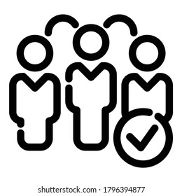 Team Approval Flat Icon Isolated On White Background