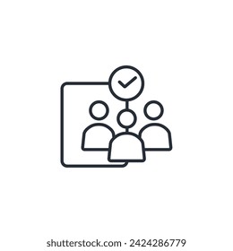 team approval icon. vector.Editable stroke.linear style sign for use web design,logo.Symbol illustration.