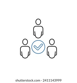 team approvals concept line icon. Simple element illustration. team approvals concept outline symbol design.