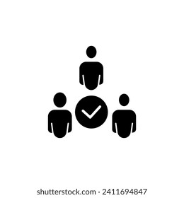 team approvals concept line icon. Simple element illustration. team approvals concept outline symbol design.