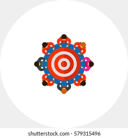 Team around Table as Target Icon