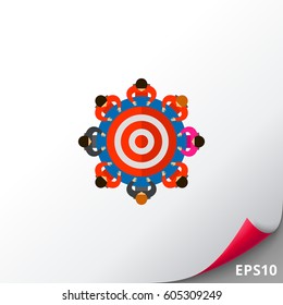 Team around Table as Target Icon