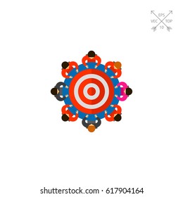 Team around Table as Target Icon