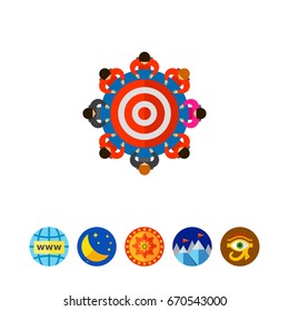 Team around Table as Target Icon