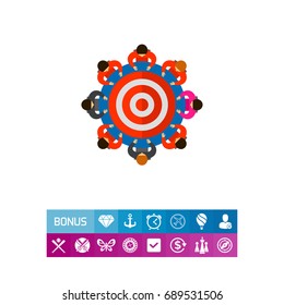 Team around Table as Target Icon