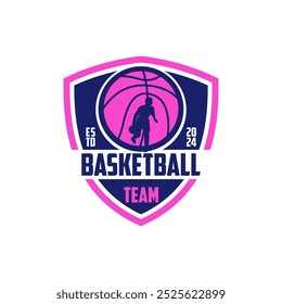 Team Basketball Club Emblem Logo Sports Shield Template Vector